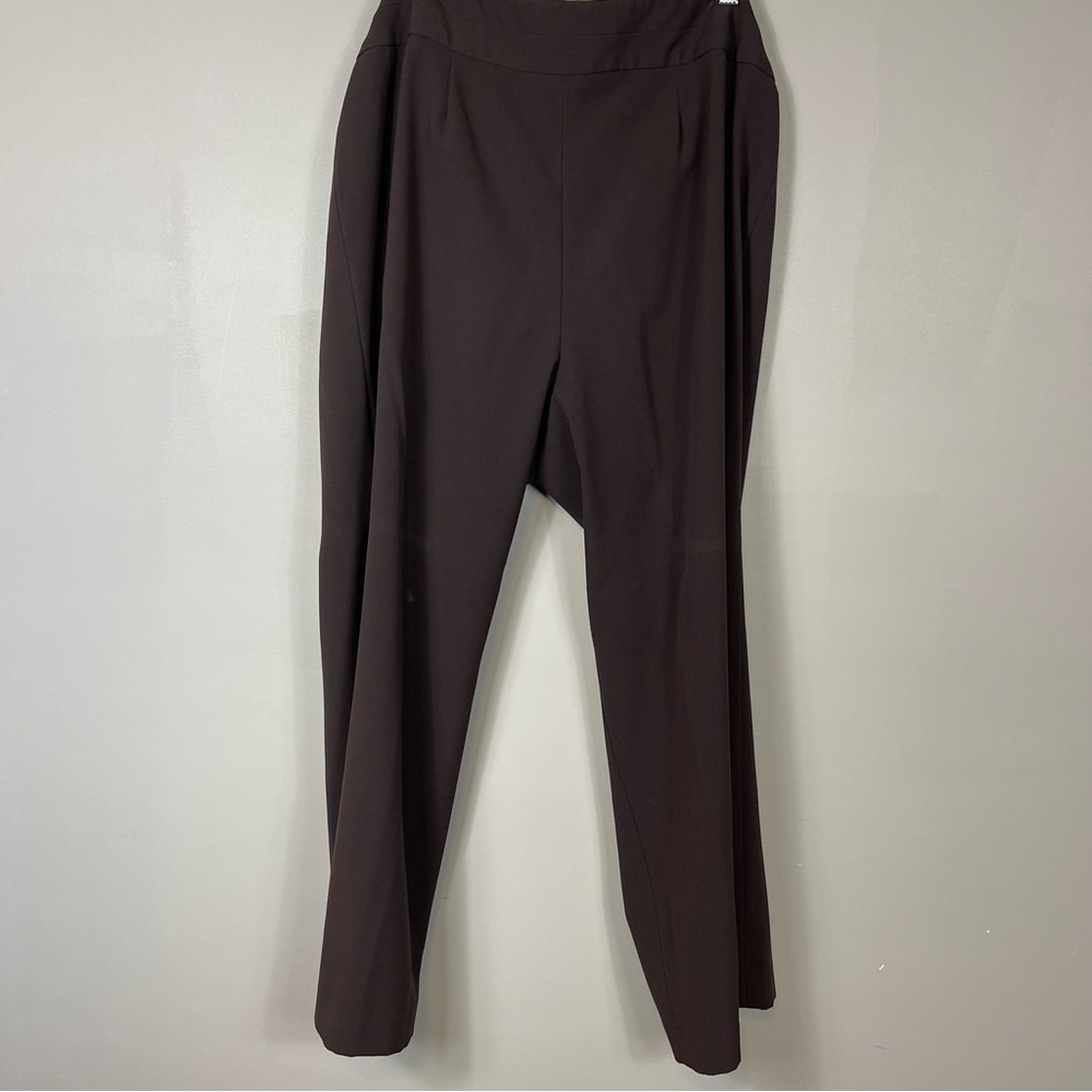 Style Co Petite Chocolate Brown Trousers Size 16P Stretch Casual Office Wear
